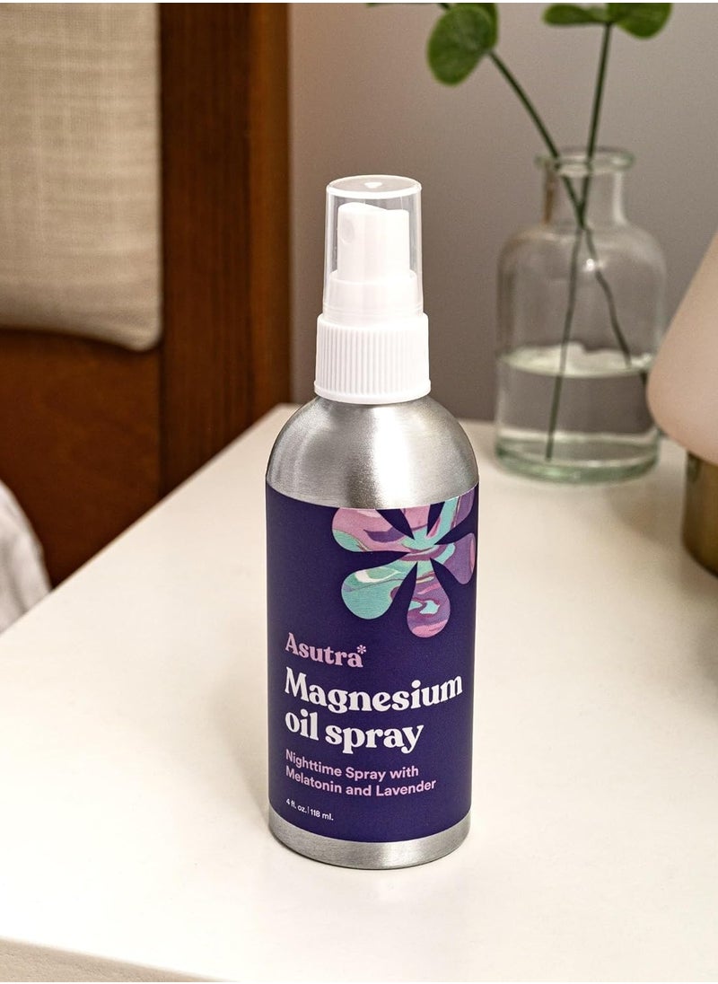 Asutra ASUTRA Topical Magnesium Chloride Oil Spray with Lavender and Melatonin, 4 fl oz  - Image 2