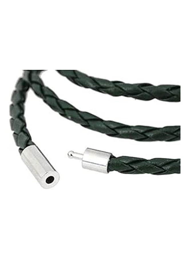 Generic Men's Braided Black Leather Wrap Wristband Bracelet  - Image 1