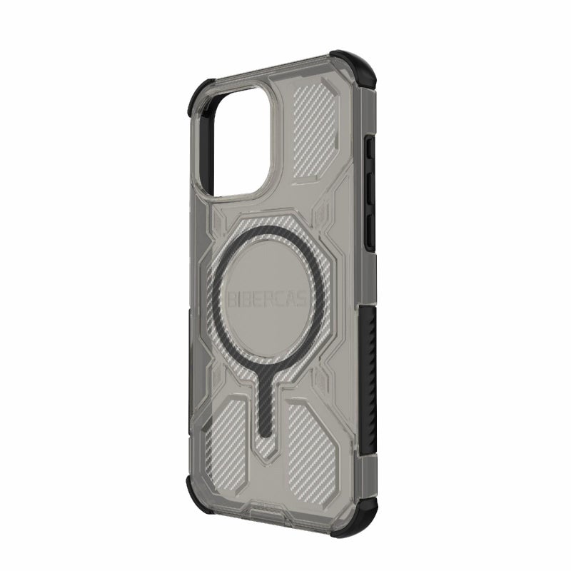 BIBERCAS For Iphone 15 Pro Max Transparent Color Series Magsafe Air Bag Shockproof Phone Case(Black) - Image 3