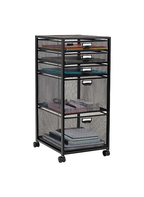 Mind Reader Mind Reader Cart with Drawers Office Organizer Utility Cart Bathroom Kitchen Metal Mesh 11L x 14W x 25H Black 