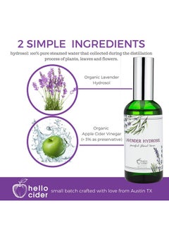 hello cider Drosol Face Toner - Natural Organic Floral Hydrosol To Hydrate, Calm & Sooth Skin. Prevent Acnes, Restore Ph By Hello Cider 