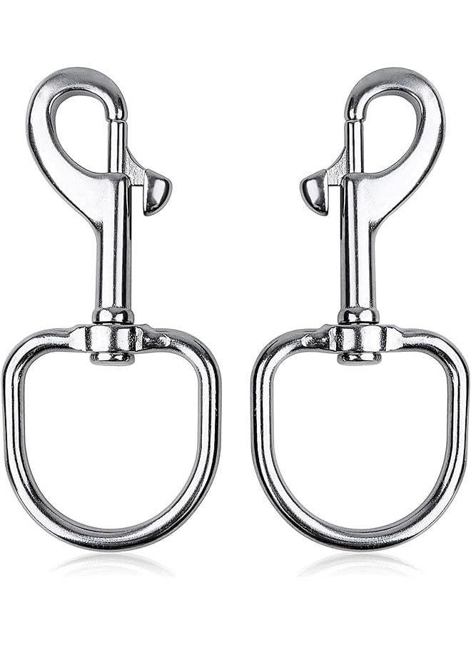 The White Shop White Shop Swivel Large Eye Bolt Snap Hooks 2 Pieces, Heavy Duty Single Ended Trigger Snap Clips Marine Grade 316 Stainless Steel Buckles Clasp For Scuba Diving, Boat Anchor Rope, Dog Leash 