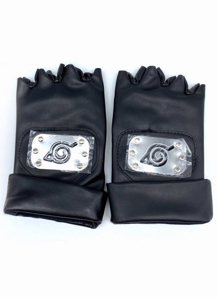 Pair Of Naruto Kakashi Konoha Leaf Cosplay Gloves - Image 3