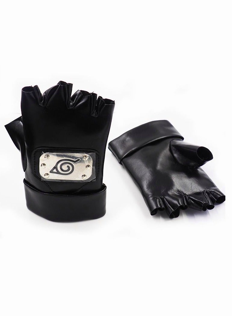Pair Of Naruto Kakashi Konoha Leaf Cosplay Gloves - Image 5