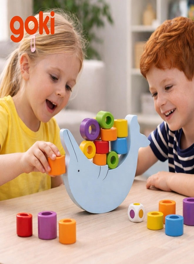 Goki Wooden Balancing Dolphin Stacking Toys - Montessori Toys for 4 Year Old I Wooden Balance Game for Kids & Educational Stacking Game for Toddlers - for Fine Motor Skills & Concentration Ages 4+ - Image 2