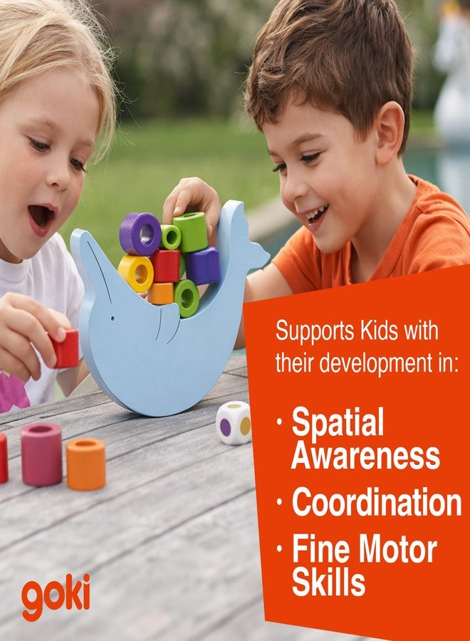 Goki Wooden Balancing Dolphin Stacking Toys - Montessori Toys for 4 Year Old I Wooden Balance Game for Kids & Educational Stacking Game for Toddlers - for Fine Motor Skills & Concentration Ages 4+ - Image 4