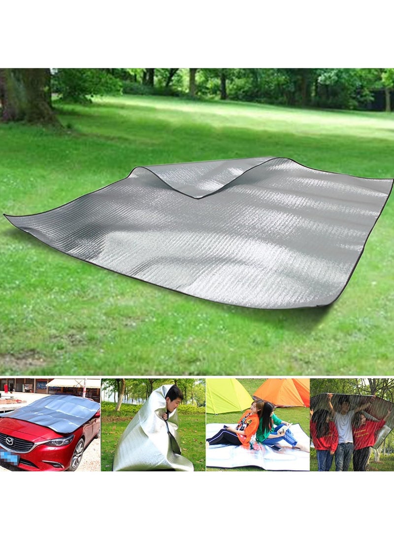 AUTOYSUR Camping Mat Foam Foil Blanket, Moisture-Proof Aluminum Foil Foam Pad Double-Sided Insulated Sleeping Pad Picnic Thermal Mat for Beach Hiking Reflecting Heat  - Image 4
