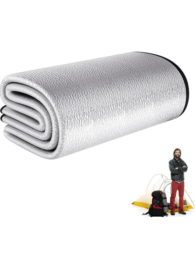 AUTOYSUR Camping Mat Foam Foil Blanket, Moisture-Proof Aluminum Foil Foam Pad Double-Sided Insulated Sleeping Pad Picnic Thermal Mat for Beach Hiking Reflecting Heat  - Image 1