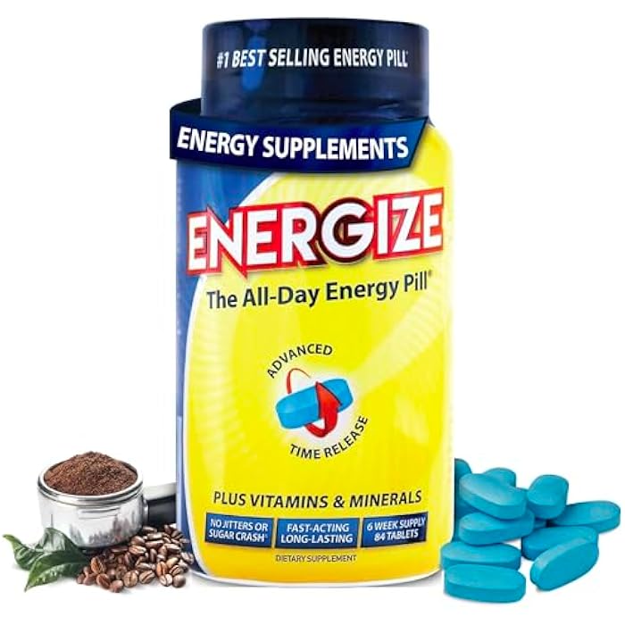 iSatori Energize Time Release Caffeine Pills - No Jitters or Crash Fast Acting All Day Energy Pills for Men and Women - Boost Nutrition and Endurance with Nootropic Supplements - (84 Caffeine Tablets) - Image 1