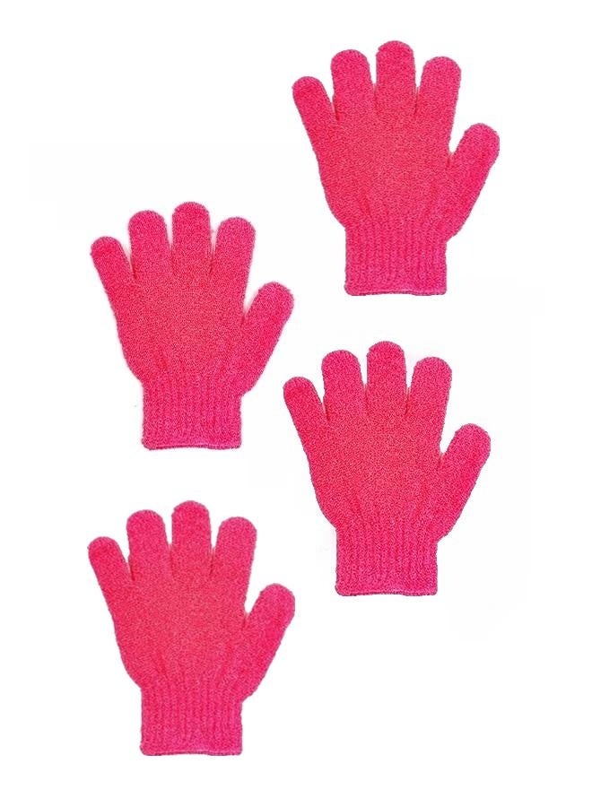 2 Pair Bath Gloves for Shower Natural Loofah Exfoliating Wash Gloves for Body and Face, Dead Skin Remover, Double Sided Microfiber Shower Body Gloves for Adults and Kids - Image 1