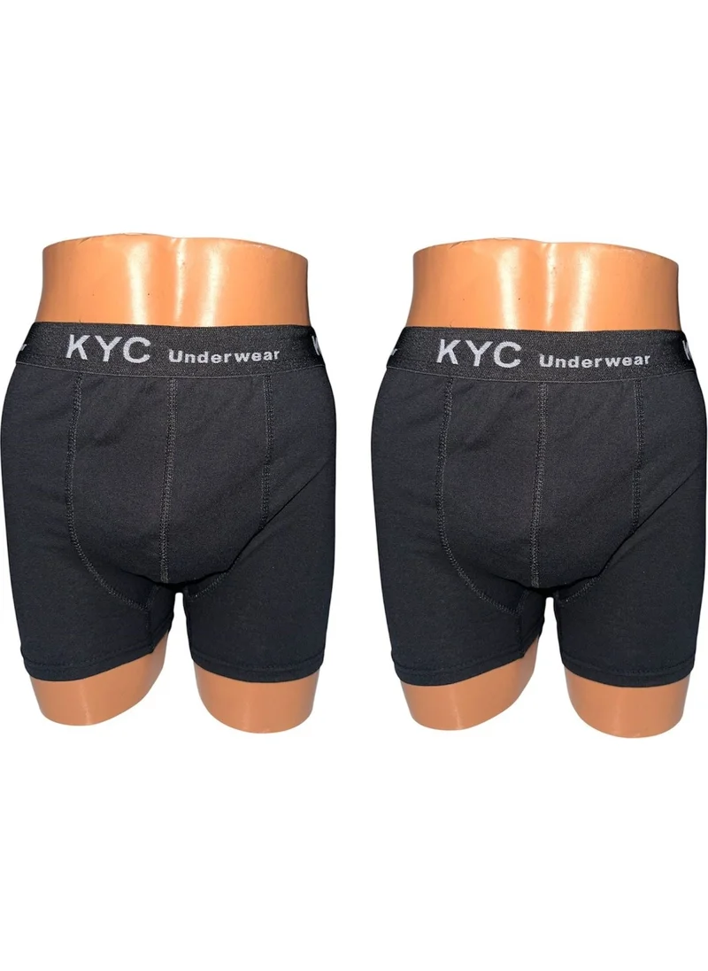 كي واي سي شوبينج 2 Pieces Black Color 1st Quality Cotton Lycra Combed Flexible Fabric Boxer Briefs