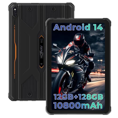 HOTWAV R8 Rugged Tablet 2024 Android 14, 10.1 inch HD+ Waterproof Tablet, 12GB+128GB/1TB TF 10800mAh, 13MP+5MP Camera Outdoor Tablets, Unisoc T606/Octa-Core/4G Dual SIM/5G WiFi/IP68&IP69K/Face ID/OTG - Image 1