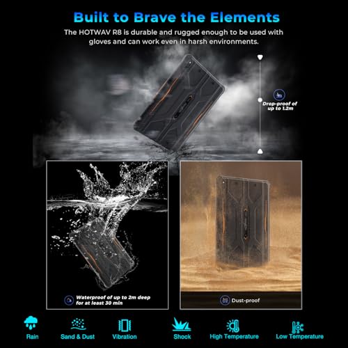 HOTWAV R8 Rugged Tablet 2024 Android 14, 10.1 inch HD+ Waterproof Tablet, 12GB+128GB/1TB TF 10800mAh, 13MP+5MP Camera Outdoor Tablets, Unisoc T606/Octa-Core/4G Dual SIM/5G WiFi/IP68&IP69K/Face ID/OTG - Image 5