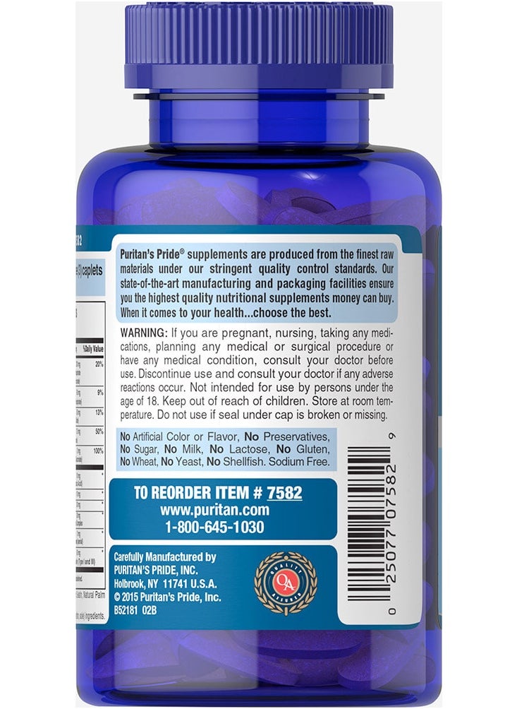 Puritan's Pride 120 Caplets Hair, Skin & Nails Formula  - Image 3