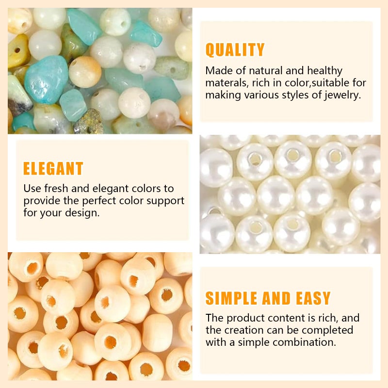 Lisaruq Jewelry Making Kit  20+Varieties  300+Natural Stone Beads  1700+Beads ?Accessories And Storage Box  Can Diy 50+Bracelets  Necklaces  Earrings Rings  Etc. Suitable For Adults - Image 4