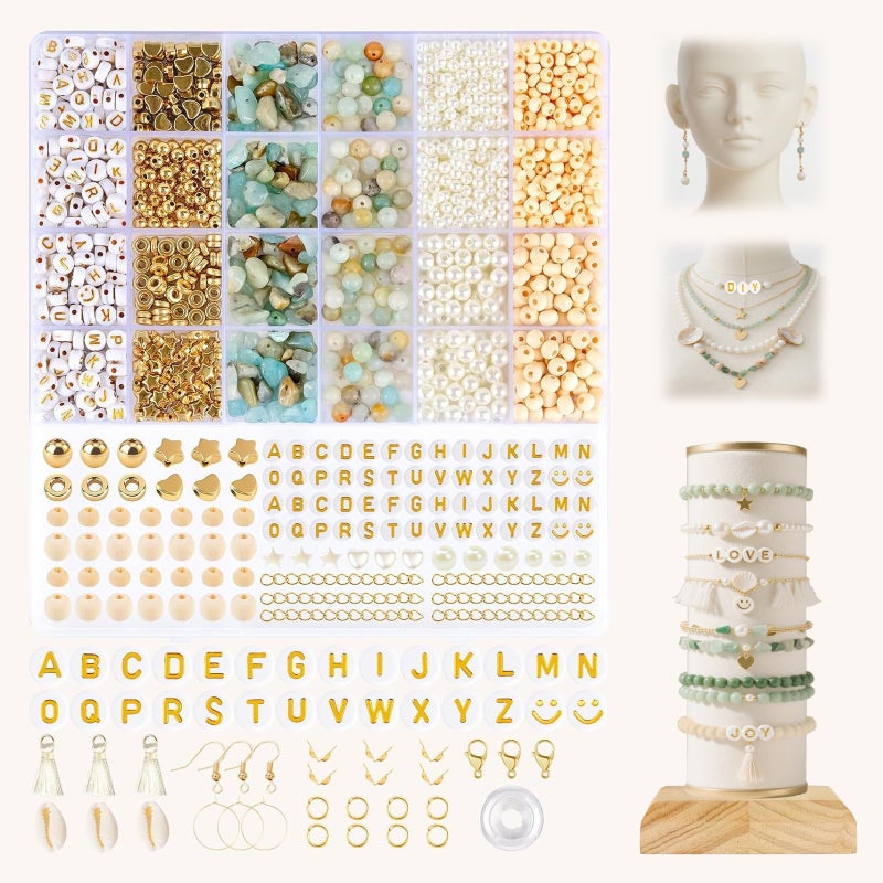 Lisaruq Jewelry Making Kit  20+Varieties  300+Natural Stone Beads  1700+Beads ?Accessories And Storage Box  Can Diy 50+Bracelets  Necklaces  Earrings Rings  Etc. Suitable For Adults - Image 1