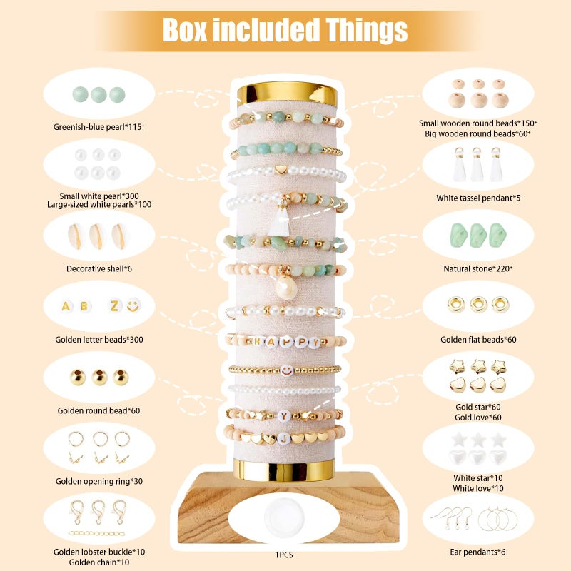 Lisaruq Jewelry Making Kit  20+Varieties  300+Natural Stone Beads  1700+Beads ?Accessories And Storage Box  Can Diy 50+Bracelets  Necklaces  Earrings Rings  Etc. Suitable For Adults - Image 2