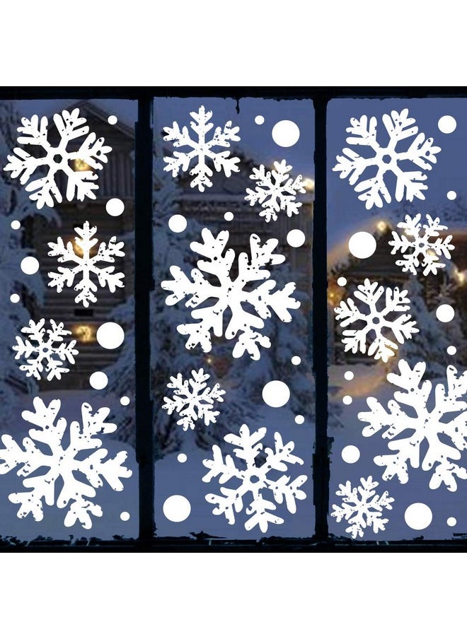 Ivenf Christmas Decorations Indoor Decor: 8 Sheets Extra Large White Snowflake Christmas Window Clings, Farmhouse Rustic Xmas Snowflake Decorations For Kids Home School Office Winter Holiday Party  - Image 1