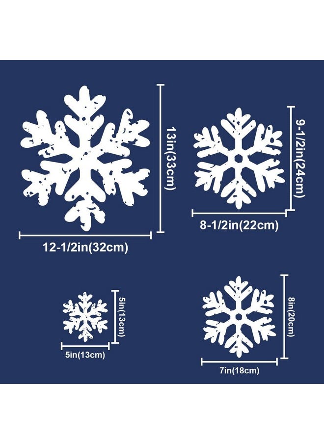 Ivenf Christmas Decorations Indoor Decor: 8 Sheets Extra Large White Snowflake Christmas Window Clings, Farmhouse Rustic Xmas Snowflake Decorations For Kids Home School Office Winter Holiday Party  - Image 3