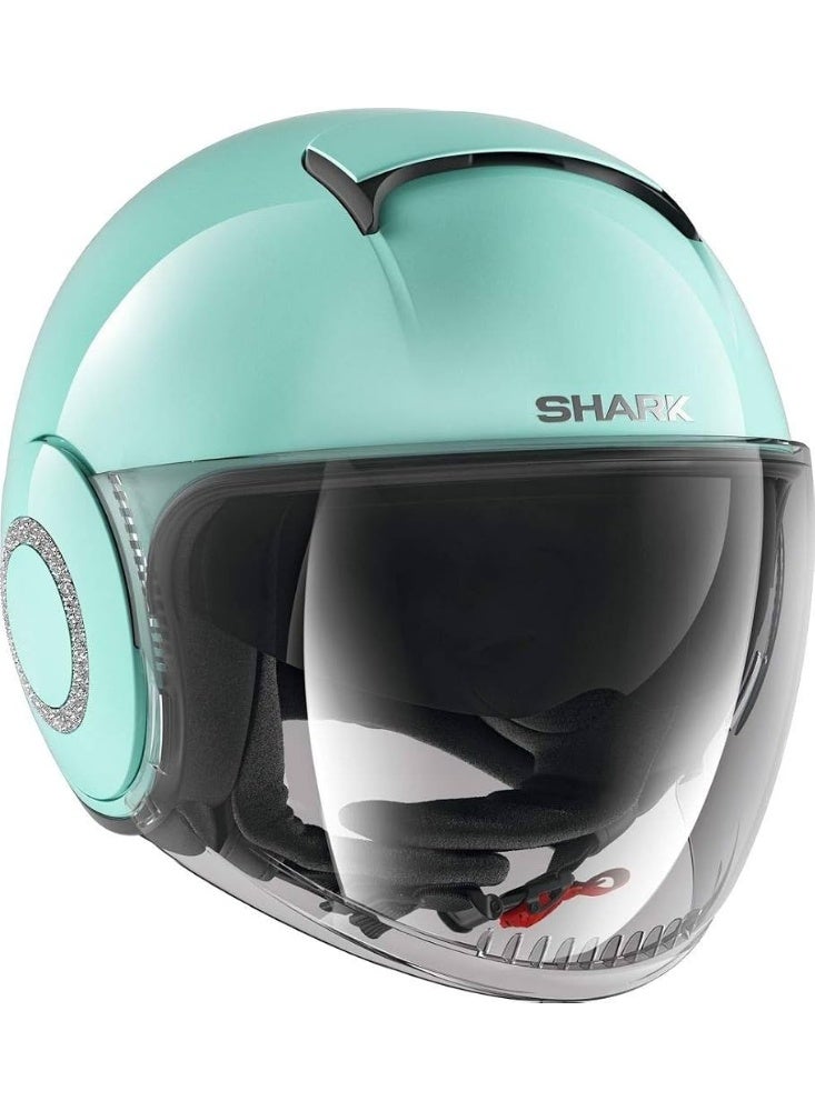 SHARK Half Face Motorcycle Helmet with Anti-Scratch Visor – Lightweight Open Face Scooter & Bike Helmet – Grey - Image 1