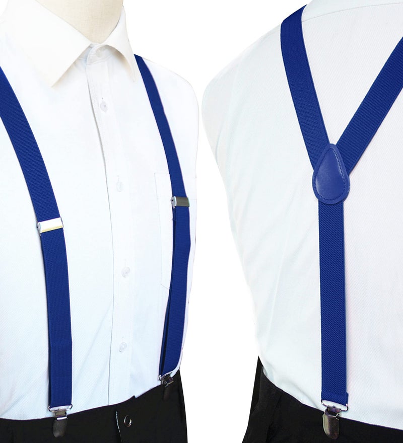 JEMYGINS Royal Blue Mens Suspender with 3 Strong Clips Adjustable Braces(4) - Image 2
