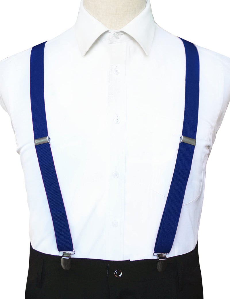 JEMYGINS Royal Blue Mens Suspender with 3 Strong Clips Adjustable Braces(4) - Image 3