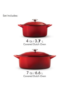 Tramontina Enameled Cast Iron Dutch Oven, 2-Pack in Red