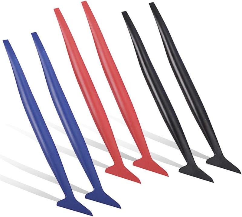 GLSOWEE 6PCS Car Micro Squeegee Curves Slot Tint Tool Set, Auto Vinyl Wrap Tool Kit, 3 in 1 Flexible Vinyl Applicator Tool with Different Hardness for Car Wrapping, Window Tinting (6PCS) - Image 1