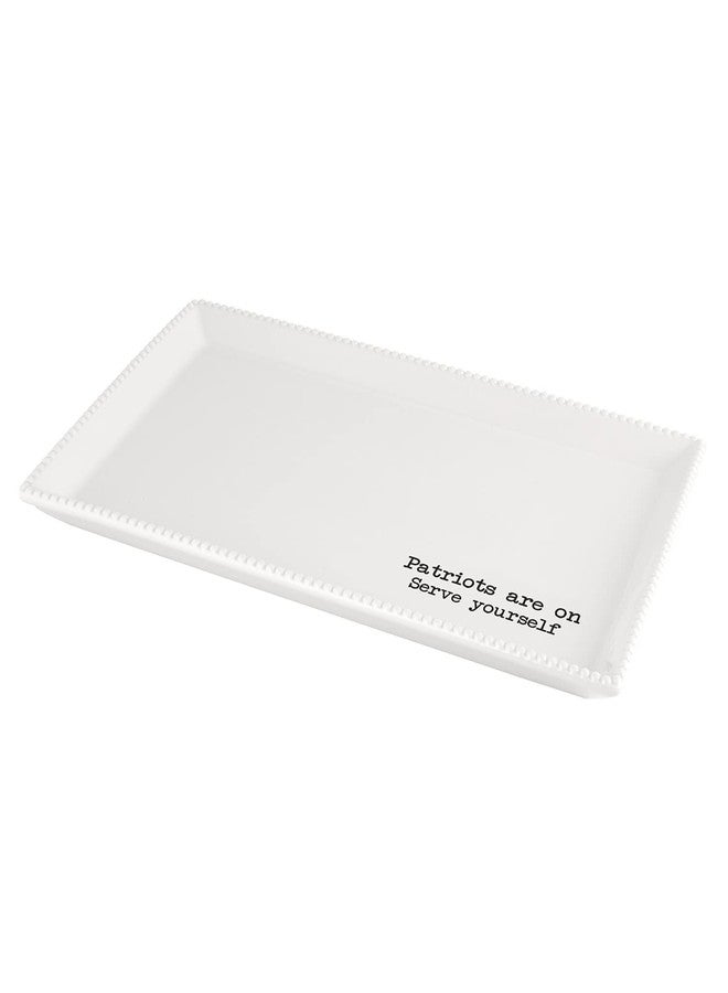 47th & Main Football Themed Ceramic Serveware, Platter, Patriots Are On - Image 2