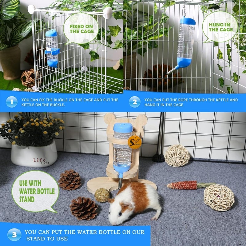 Sage Square زجاجة هامستر 80 مل، موزع مياه مضاد للتسرب للحيوانات الأليفة الصغيرة، حل ترطيب الحيوانات الأليفة، زجاجة مضادة للتسرب، نظام سقي الحيوانات الأليفة الصغيرة، زجاجة شرب متينة - Image 2