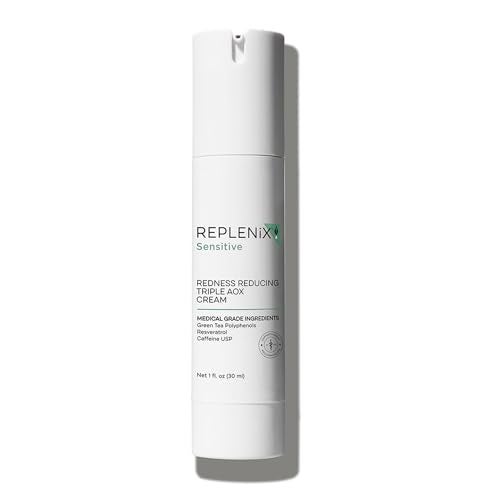 Replenix Redness Reducing Triple AOX Cream Hydrating MedicalGrade Antioxidant Facial Treatment with Soothing Green Tea for Sensitive Skin 1 fl oz