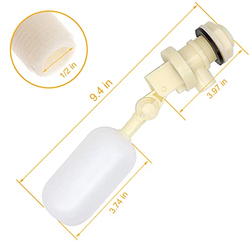 ALLRI Float Valve 1/2" Shut Off Plastic Water Float Valve, Stable Water Float Ball Valve for Horse Cattle Goat Sheep Pig Dog Farm Supplies 2 Pack - Image 3