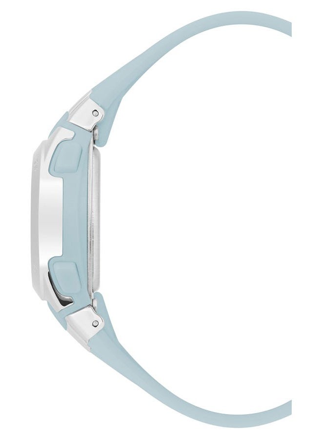Armitron Sport Women's Digital Chronograph Resin Strap Watch, 45/7012, Light Blue/Silver - Image 2