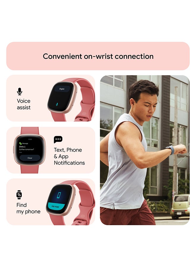Fitbit Versa 4, Health & Fitness Smartwatch with Built-in GPS and Up To 6+ Days Battery Life, 6-months Premium Membership Included, compatible with Android and iOS Pink Sand / Copper Rose - Image 4