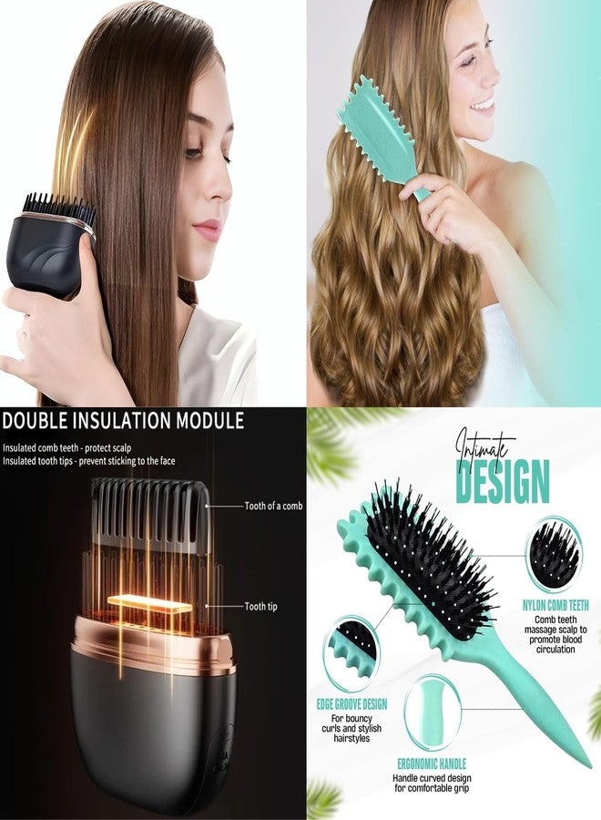 DOKMOE 2-In-1 Hair Straightening Brush & Curl Defining Thick Hairs Brushs, 3-Gear Temperature Control, Hair Brush for Men & Women, Professional Paddle Hair Brush Comb, Travel-Friendly Styling Tool - Image 5