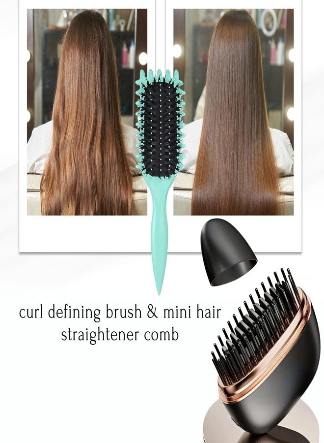 DOKMOE 2-In-1 Hair Straightening Brush & Curl Defining Thick Hairs Brushs, 3-Gear Temperature Control, Hair Brush for Men & Women, Professional Paddle Hair Brush Comb, Travel-Friendly Styling Tool - Image 2