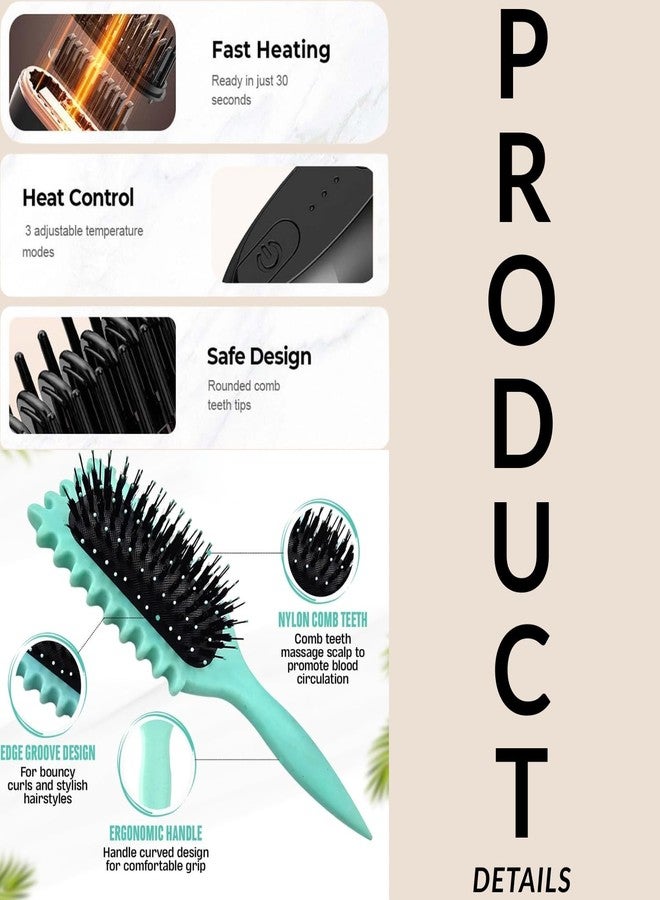 DOKMOE 2-In-1 Hair Straightening Brush & Curl Defining Thick Hairs Brushs, 3-Gear Temperature Control, Hair Brush for Men & Women, Professional Paddle Hair Brush Comb, Travel-Friendly Styling Tool - Image 4
