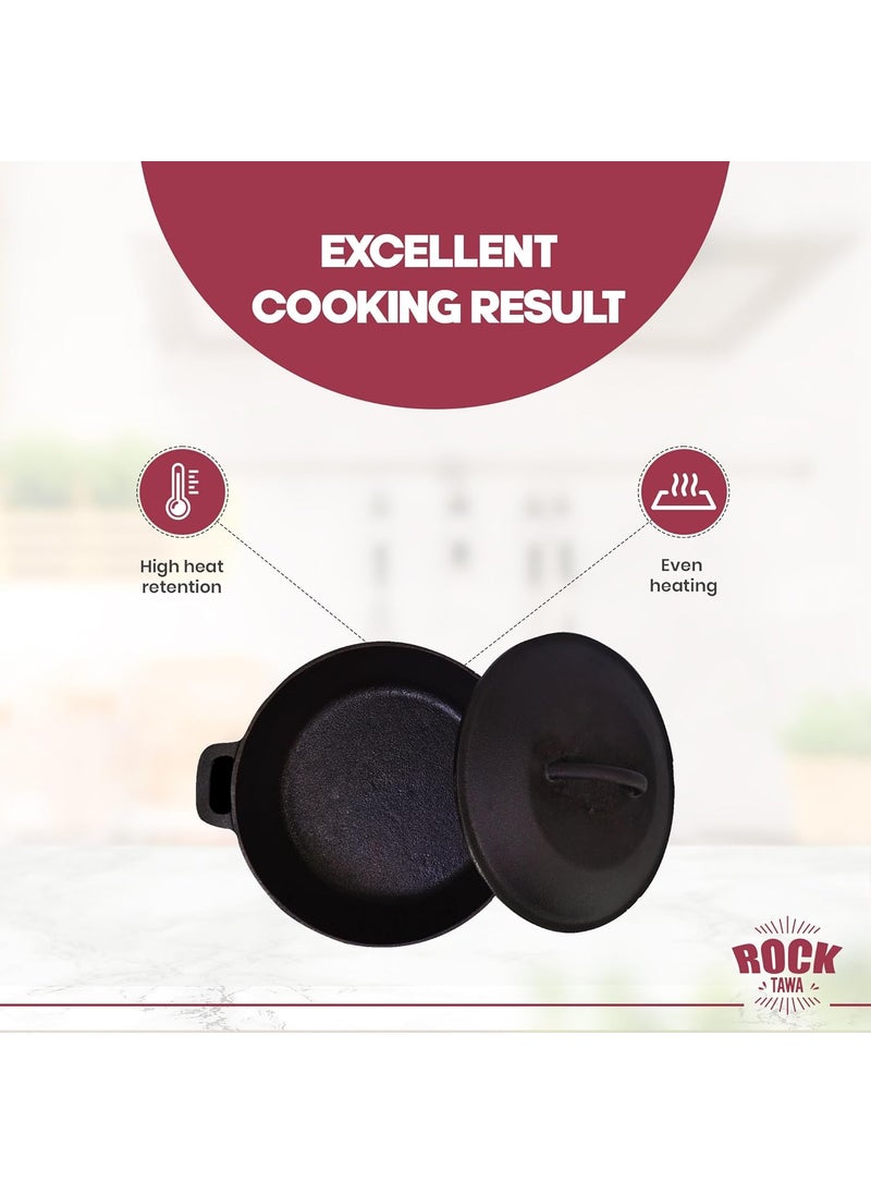 Rock Tawa Rock Tawa Dutch Oven 5 Ltrs In PreSeasoned Cast Iron  - Image 3