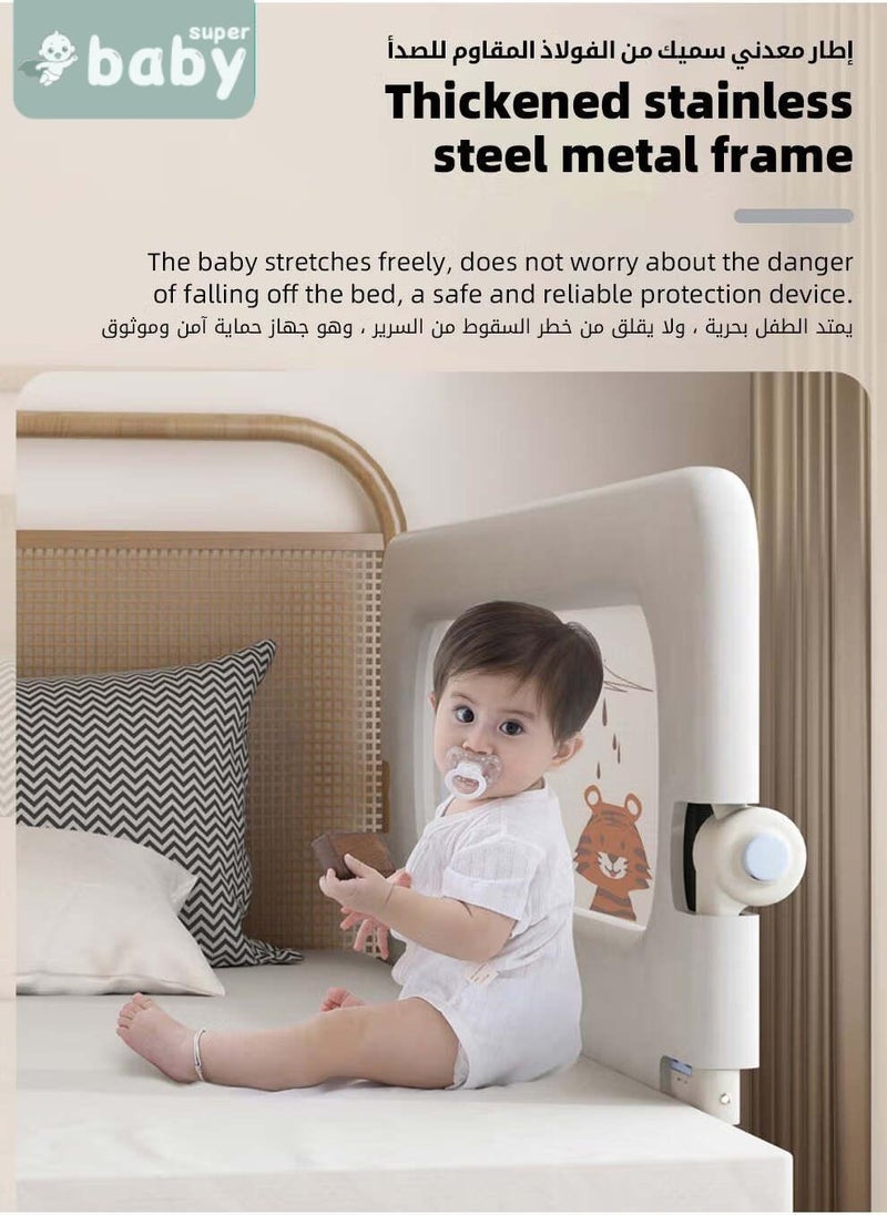 SuperBaby Bed Rails Guard, Collapsible Baby Side Bed Rail, Kids' Safety Bed Fence, Upgraded Barrier, Foldable Safeguard for Queen King Twin Bed, with Adjustable Height, 150cm - Image 3