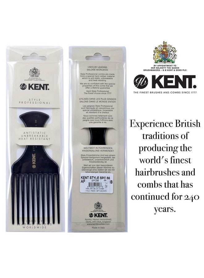 كينت مشط شعر Kent SPC86، على طراز الصالونات، مشط حلاقة للشعر المجعد والفرق الأفريقي، مشط للعناية بالشعر الكثيف، جودة احترافية، لمسة نهائية مطاطية، 220 مم، أسود، للجنسين - Image 4