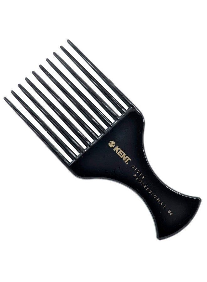 كينت مشط شعر Kent SPC86، على طراز الصالونات، مشط حلاقة للشعر المجعد والفرق الأفريقي، مشط للعناية بالشعر الكثيف، جودة احترافية، لمسة نهائية مطاطية، 220 مم، أسود، للجنسين - Image 1
