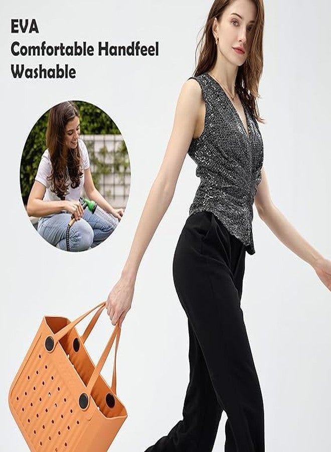 TimBuk2 Beach Bag, Tote Bag, Rubber Large Travel Open Handbags for Boat Pool Sports Gym Waterproof EVA Washable and Durable Outdoor Anti-Tip Bag for Women (ORANGE) - Image 4
