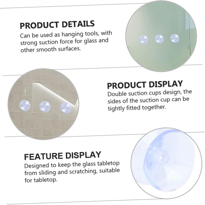 DOITOOL 50pcs Double Sided Pads for Glass Non- Pads for Tabletop Stability and -Skid Cups for Home Use and Furniture - Image 3