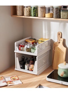 Organized Home Stackable Plastic Storage Basket-Foldable Closet Organizers Storage Bins 2 Pack-Drawer Shelf Storage Container for Wardrobe Cupboard Kitchen Bathroom Office (10 Pack-Extra L)  - Image 4