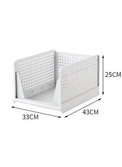 Organized Home Stackable Plastic Storage Basket-Foldable Closet Organizers Storage Bins 2 Pack-Drawer Shelf Storage Container for Wardrobe Cupboard Kitchen Bathroom Office (10 Pack-Extra L)  - Image 2