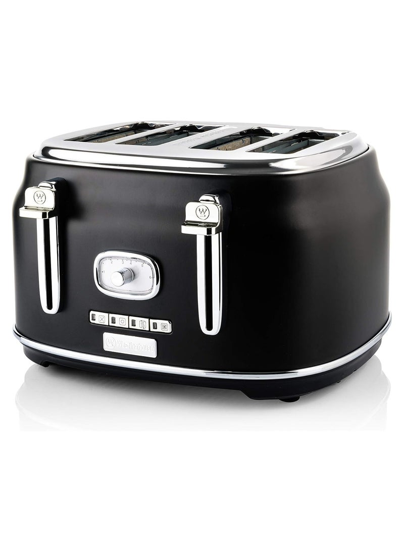 Westinghouse Retro Series 4-Slice Toaster – 1750W | Extra-Wide Slots, 6 Browning Levels & Bagel Function – Black  - Image 1