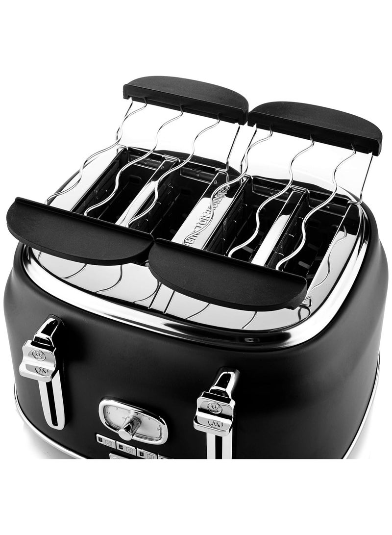 Westinghouse Retro Series 4-Slice Toaster – 1750W | Extra-Wide Slots, 6 Browning Levels & Bagel Function – Black  - Image 4