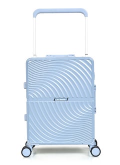 MORANO Morano Modern Carry-on Aluminum Frame Polycarbonate Luggage with Four Universal Wheels and Combination Lock (Blue) Size: 35 CM X 24 CM X 55 CM  - Image 2