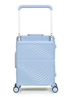 MORANO Morano Modern Carry-on Aluminum Frame Polycarbonate Luggage with Four Universal Wheels and Combination Lock (Blue) Size: 35 CM X 24 CM X 55 CM  - Image 4
