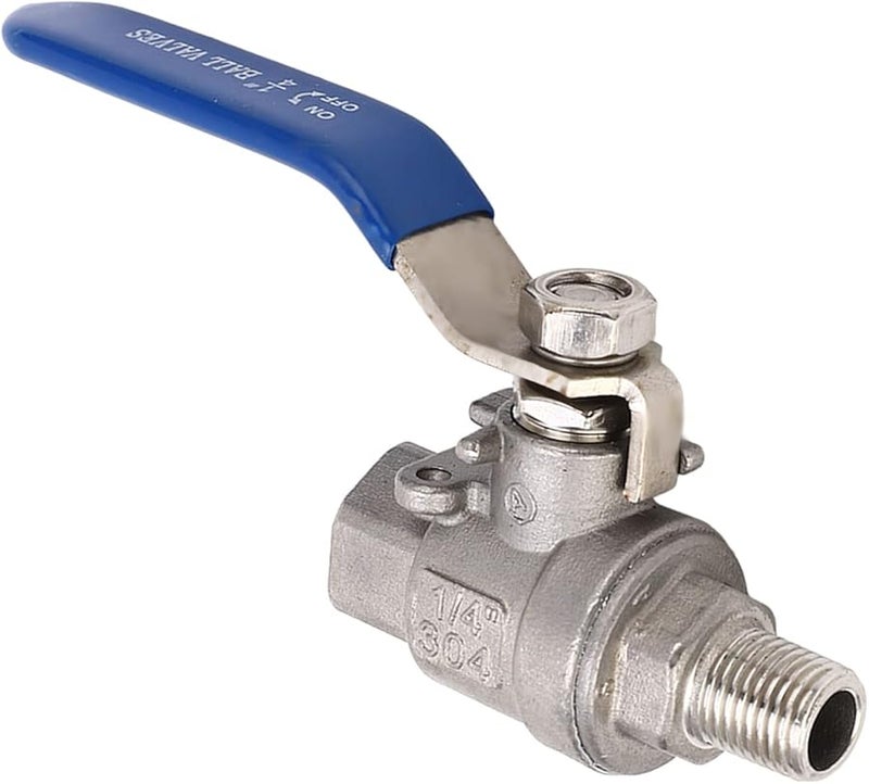 1 4 بوصة صمام كرة NPT خيط أنثى ذكر من الفولاذ المقاوم للصدأ للماء النفط الغاز - Image 1